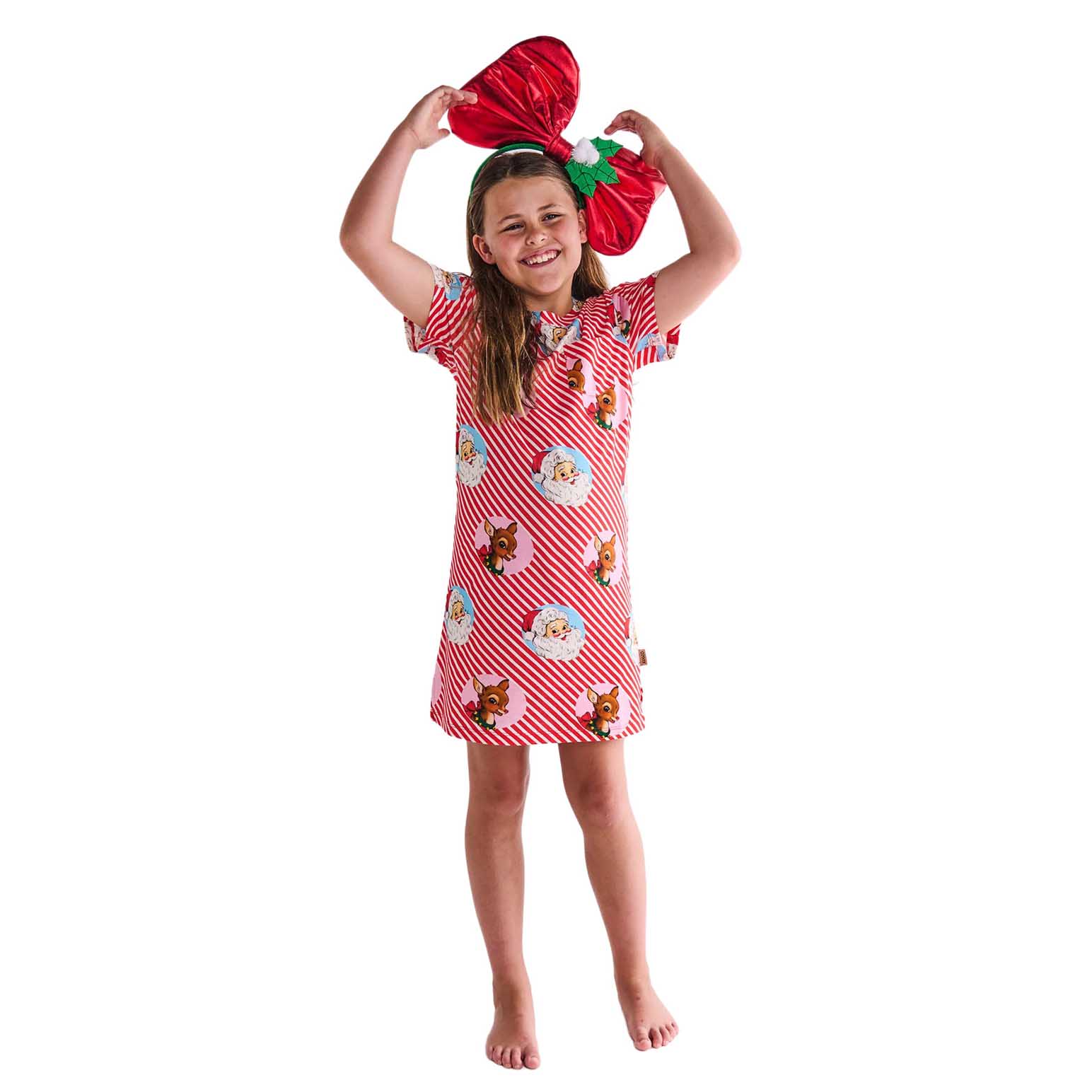 Kip&Co I Love Christmas Spot Kids Organic Cotton Short Sleeve Nightie